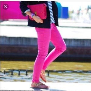 J crew hot pink toothpick ankle pants